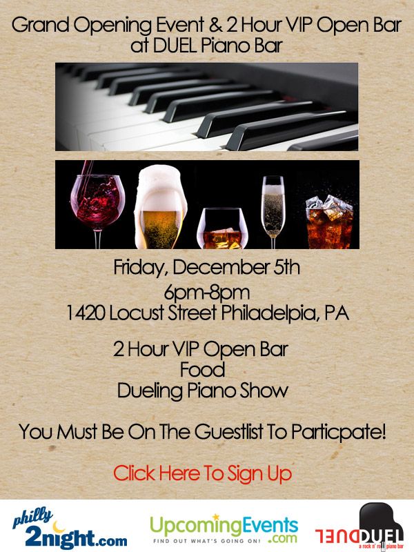Details on VIP Grand Opening Party at Duel Piano Bar