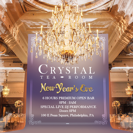 Details on NYE 2020 at Crystal Tea Room